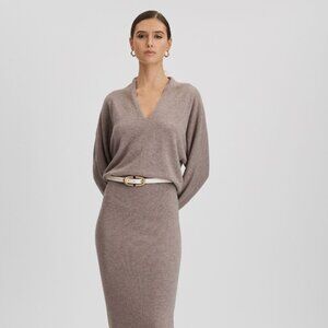 BNWT, REISS Sally knitted neutral dress; Size: XS
